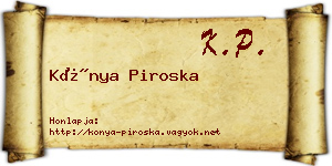 Kónya Piroska névjegykártya