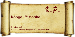 Kónya Piroska névjegykártya