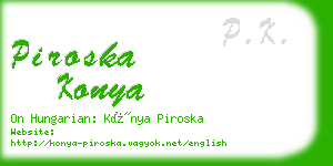 piroska konya business card
